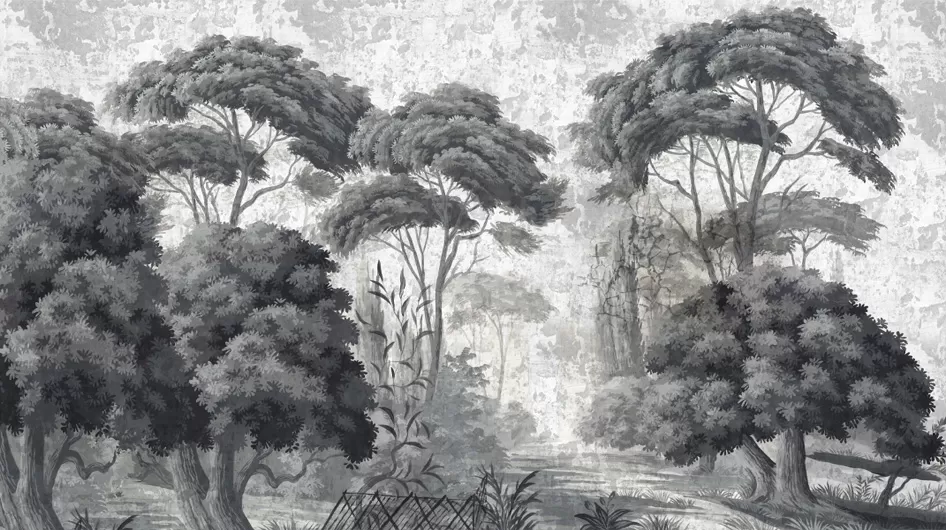 Pins et oliviers18th Century Grisaille Patina - Ananbô