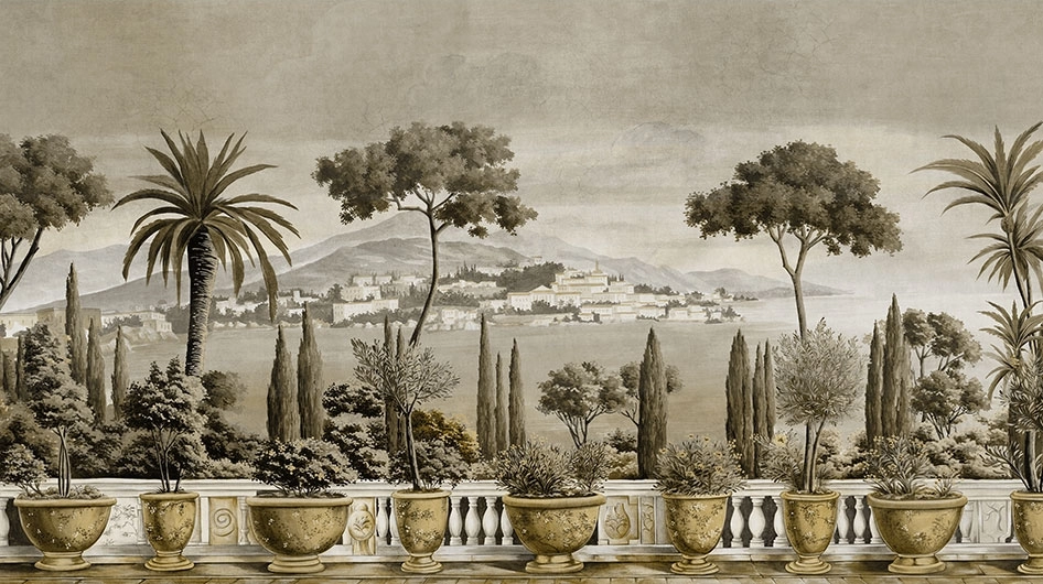 Les jardins de Positanogrisaille sépia - Ananbô